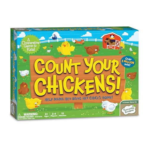 Peaceable Kingdom Count Your Chickens Award Winning Cooperative Counting Game for 2 to 4 Kids Ages 3+